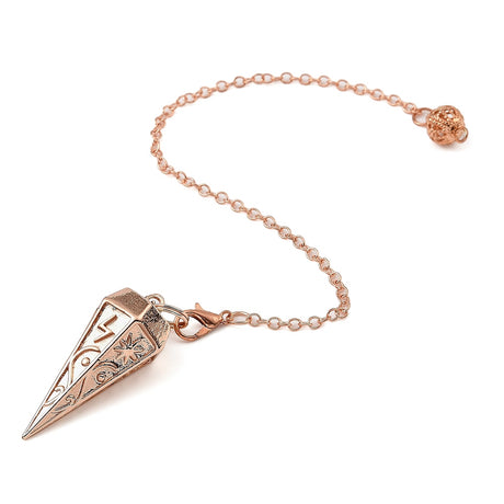 Pendulum - Rack Plating Brass Cone Dowsing Pendulum Pendant – Rose Gold (with Cable Chain & Lobster Clasp)