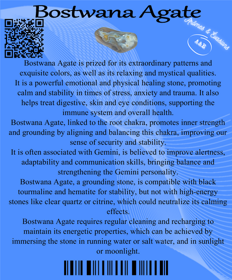 Descriptive Cards - Precious Stones & Crystals - Bostwana Agate
