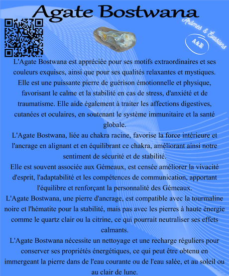 Descriptive Cards - Precious Stones & Crystals - Bostwana Agate