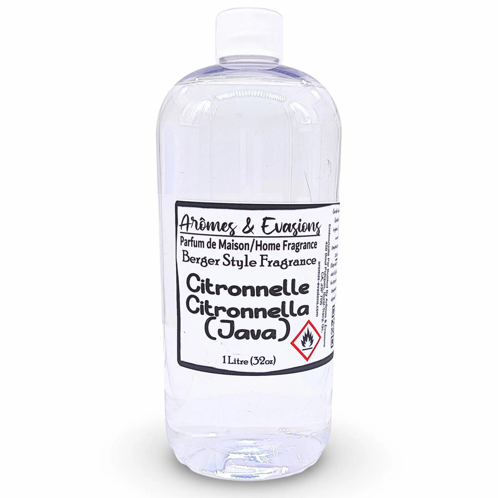 Arômes & Évasions - Compatible with Lampe Berger - Refill Fragrance - Citronella Java 32oz (1 Liter)