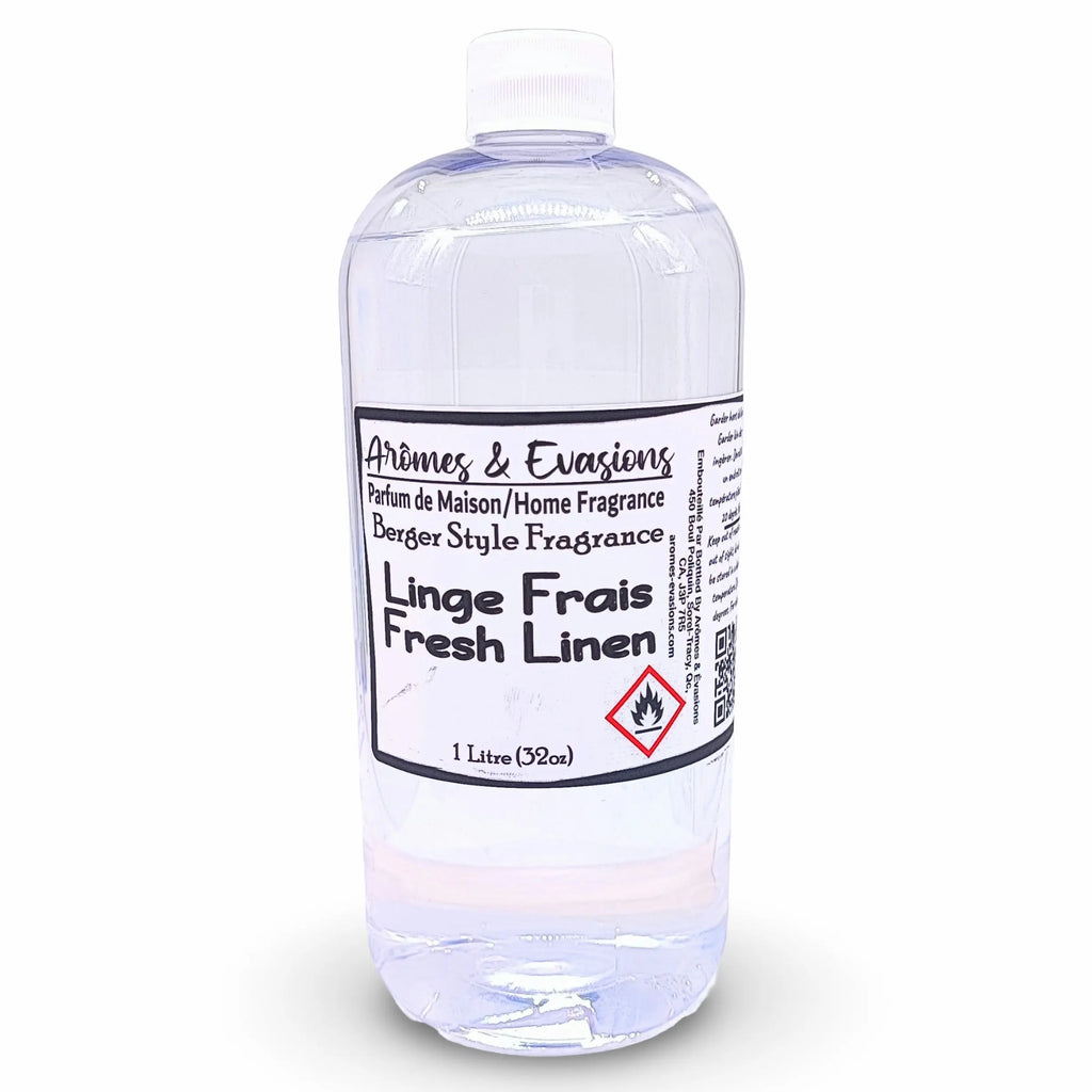 Arômes & Évasions -Berger Style Refill Fragrance -Fresh Linen 32oz (1 Liter)