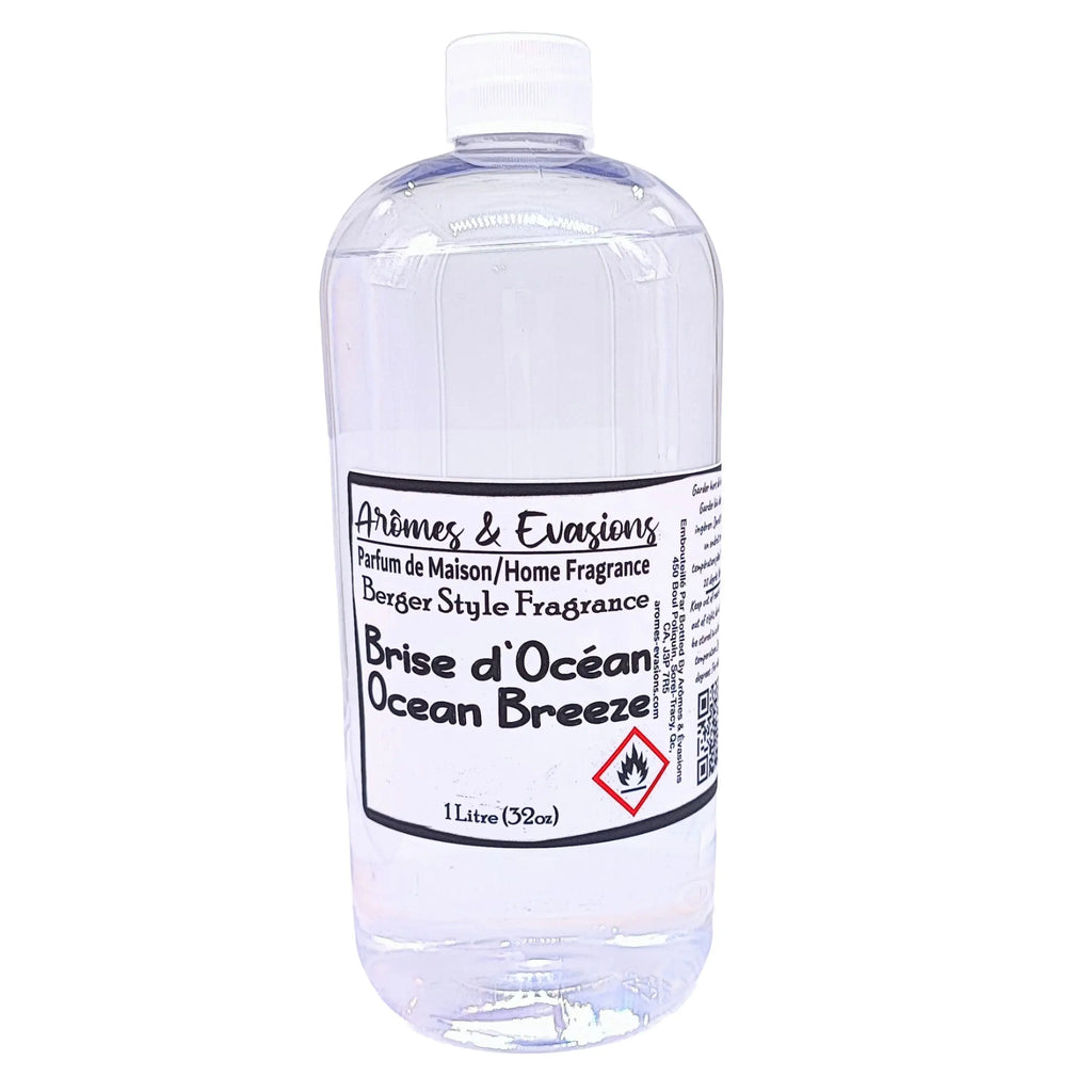Arômes & Évasions -Berger Style Refill Fragrance -Ocean Breeze 32oz (1 Liter)