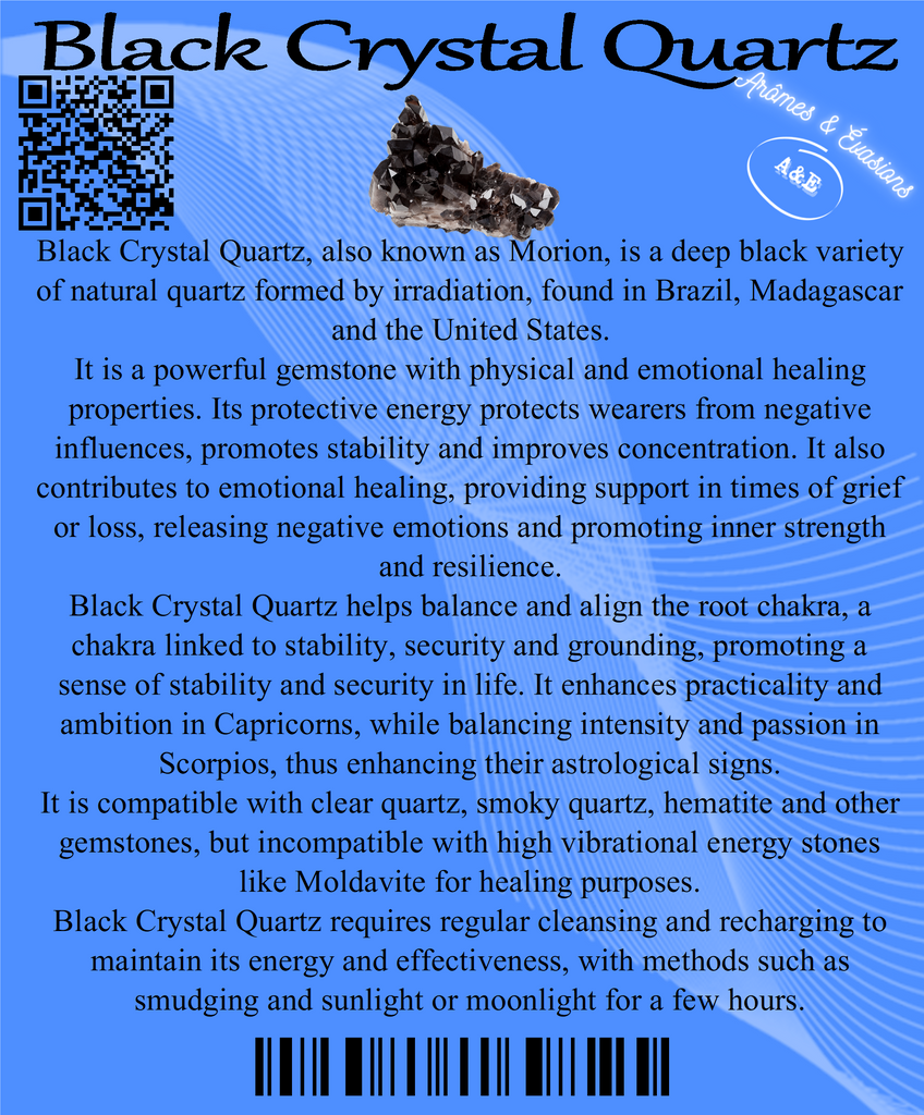 Descriptive Cards - Precious Stones & Crystals - Black Crystal Quartz