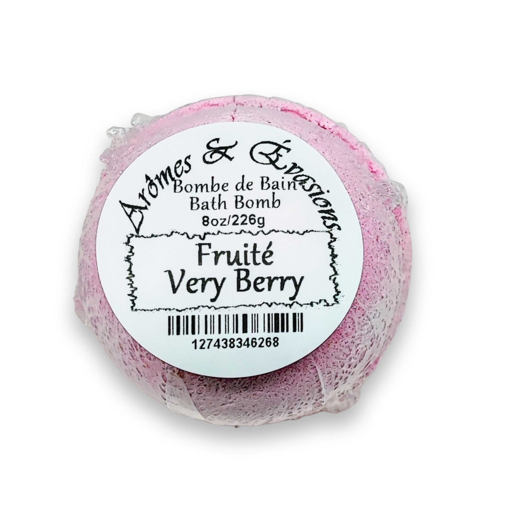 Bath Bomb - White & Red - Very Berry - 8oz