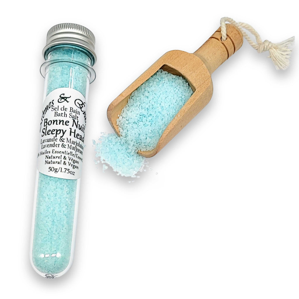 Bath Salt -Sleepy Head Potion -Lavender & Marjoram Essential Oils -Bath Salt -Aromes Evasions 