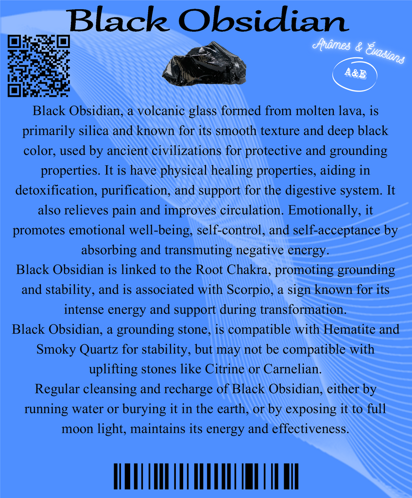 Descriptive Cards - Precious Stones & Crystals - Black Obisidian