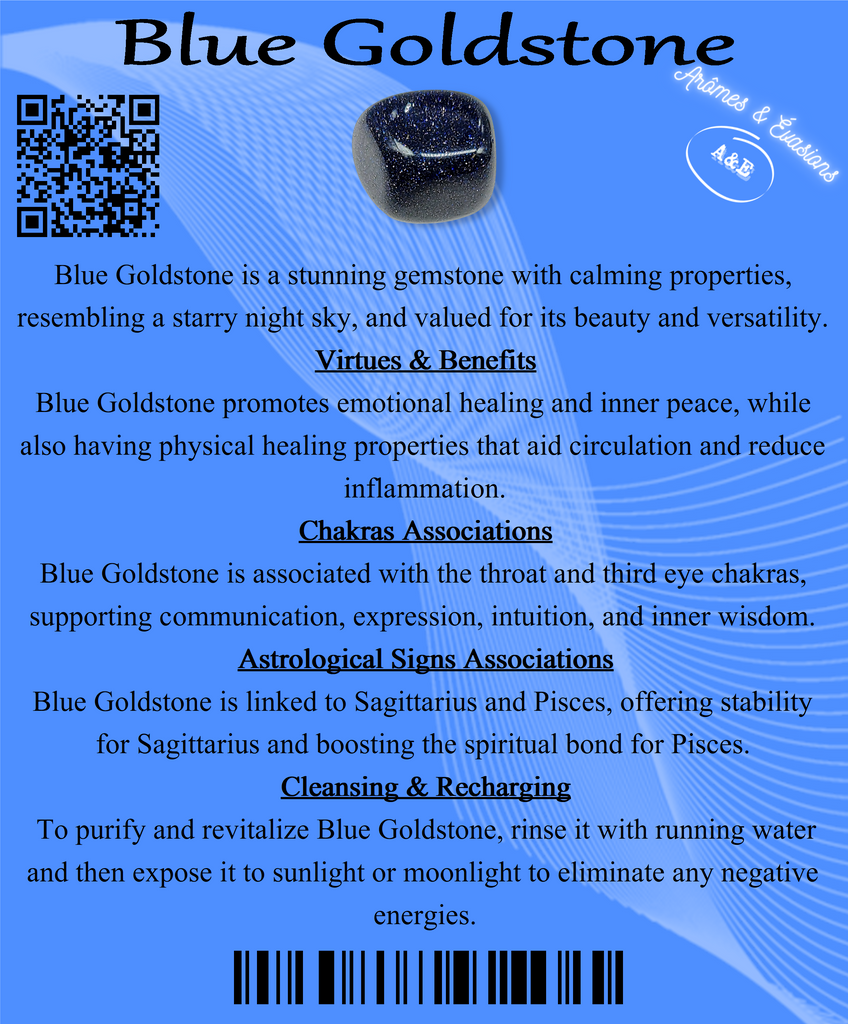 Descriptive Cards -Precious Stones & Crystals -Blue Goldstone