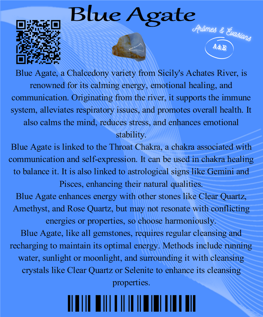 Descriptive Cards - Precious Stones & Crystals - Blue Agate