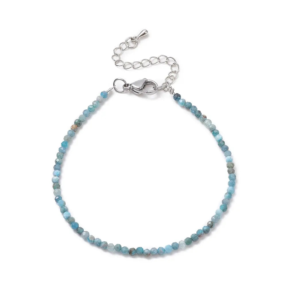 Bracelet -Blue Apatite -Faceted -2mm