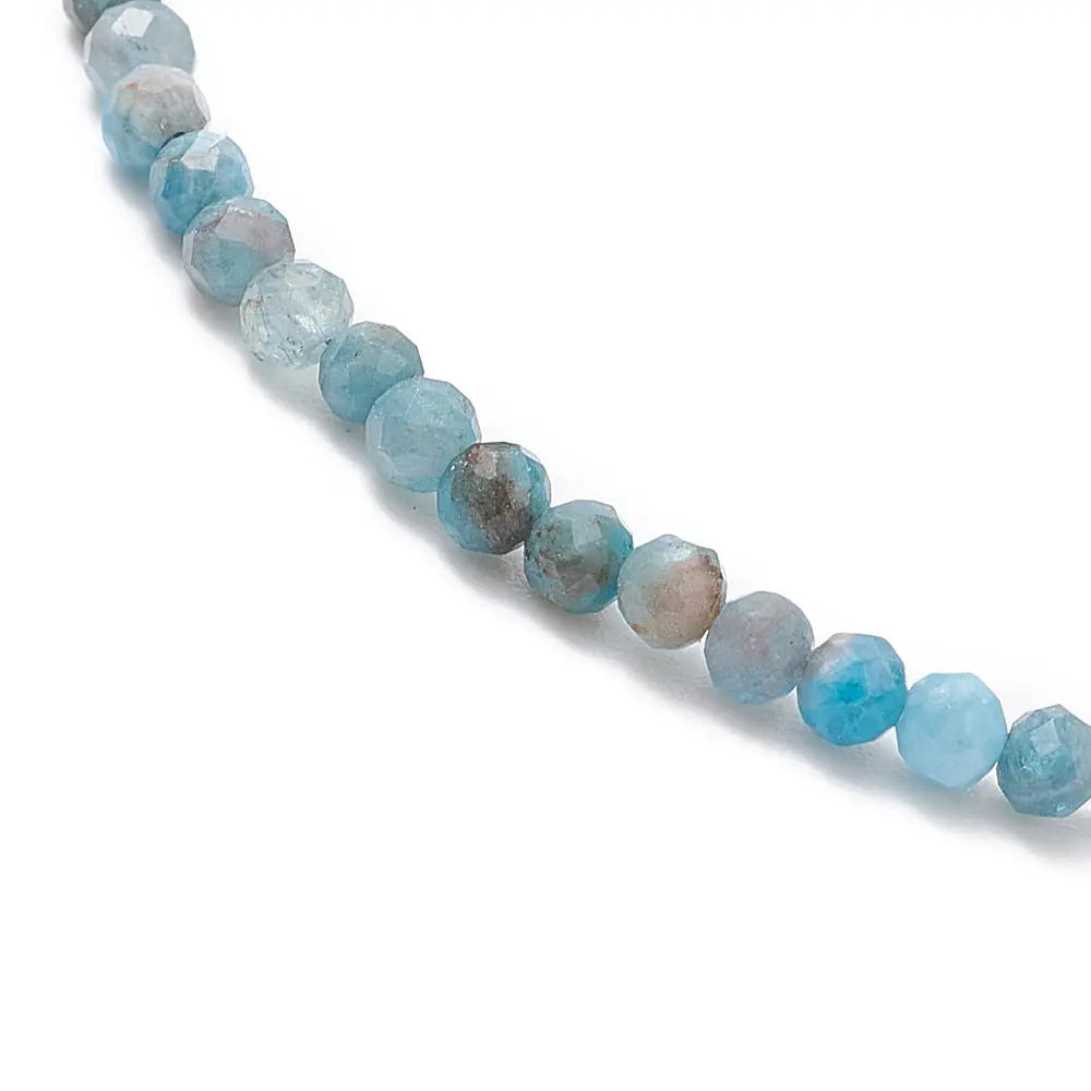 Bracelet -Blue Apatite -Faceted -2mm
