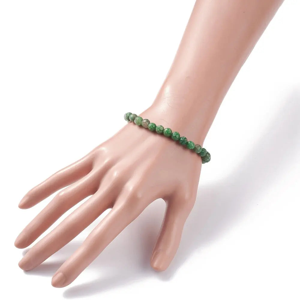 Bracelet -Emerald -Faceted -6mm