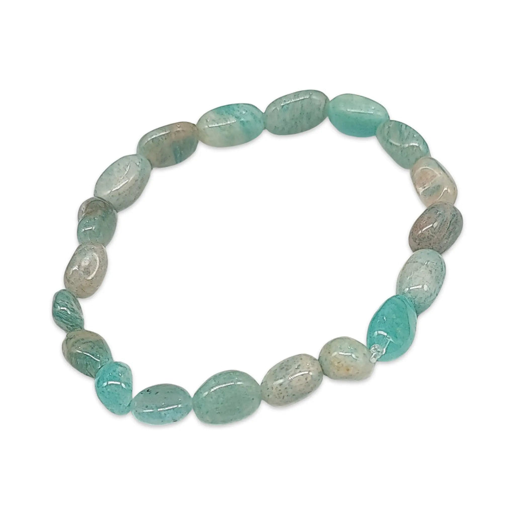 Bracelet -Flower Amazonite Natural Shape Stone Beads