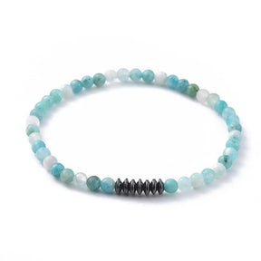 Bracelet -Hemimorphite with Hematite -2mm