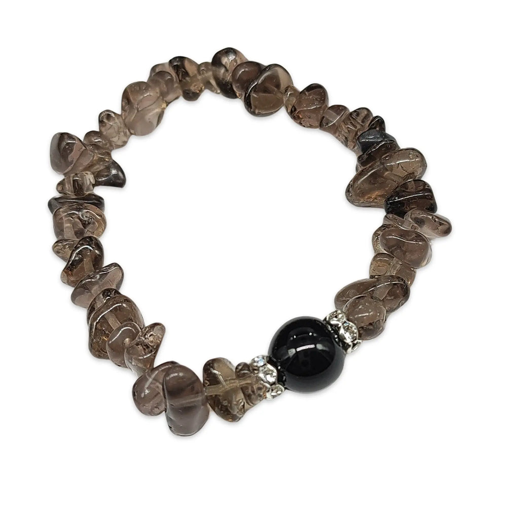 Bracelet -Smoky Quartz -Chips & Bead