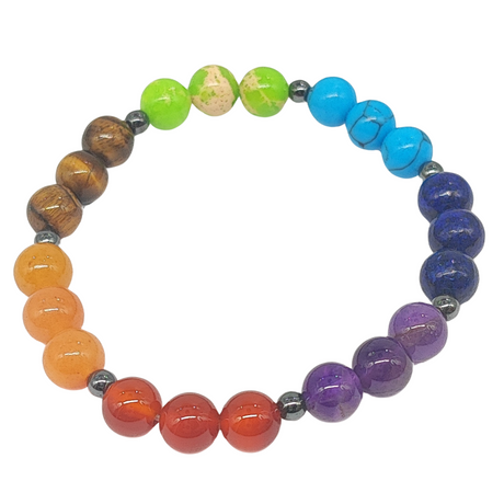 Bracelet - 7 Chakras - Beads 4 to 8mm