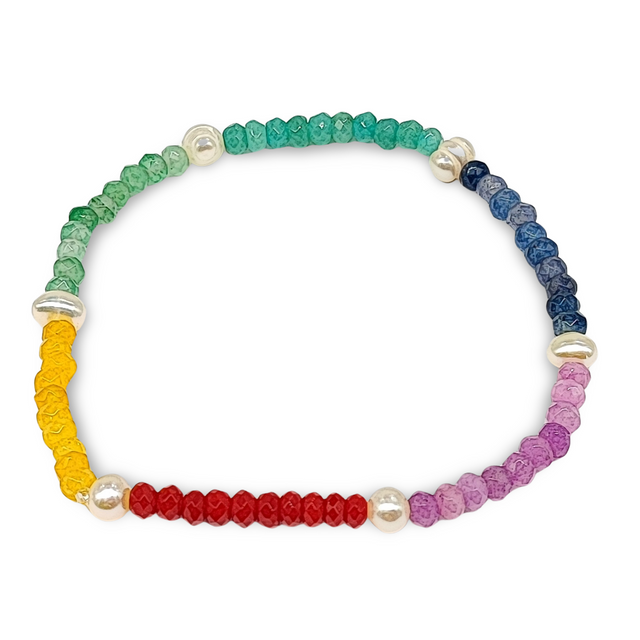 Bracelet -7 Chakras -Faceted -4mm