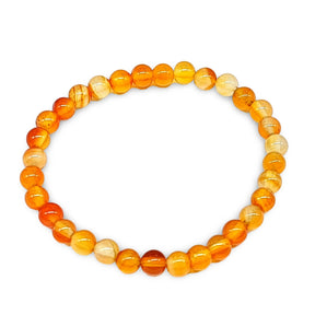 Bracelet -Carnelian -6mm
