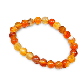 Bracelet -Carnelian -8mm