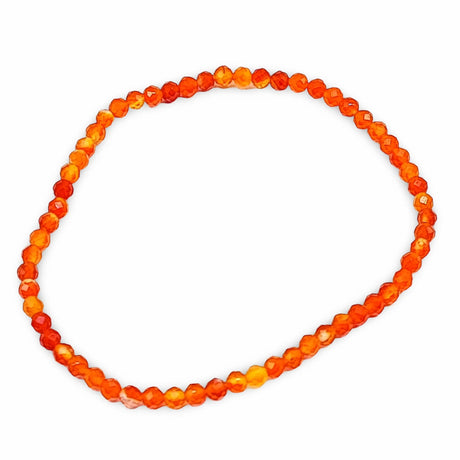 Bracelet -Carnelian -Faceted -4mm