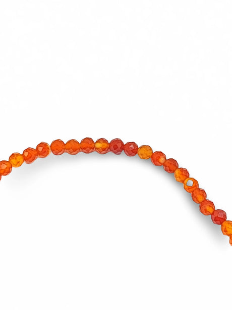 Bracelet -Carnelian -Faceted -4mm
