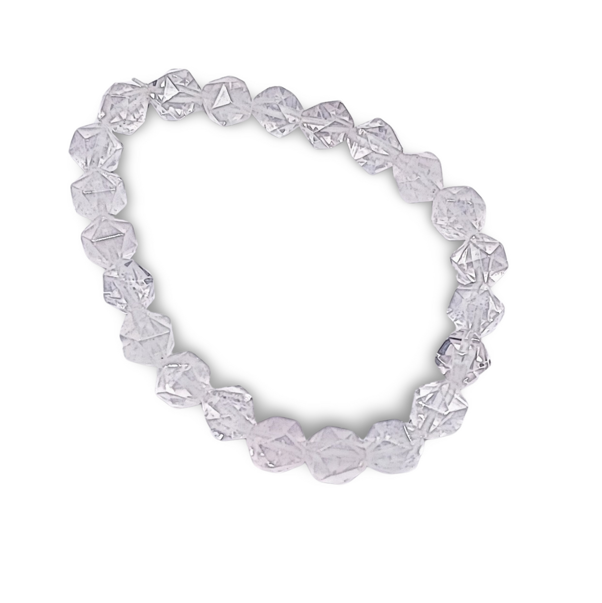 Bracelet -Crystal Quartz -Faceted -8mm