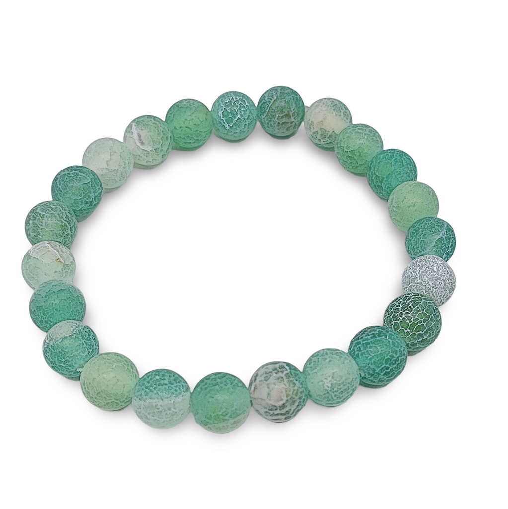 Bracelet -Green Agate -Frosted -8mm