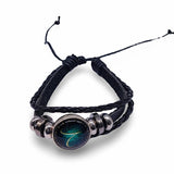 Bracelet -Leather -Celestial Zodiac Sign & Constellation Aries Zodiac March 21 - April 19