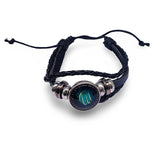 Bracelet -Leather -Celestial Zodiac Sign & Constellation Virgo Zodiac August 23 - September 22