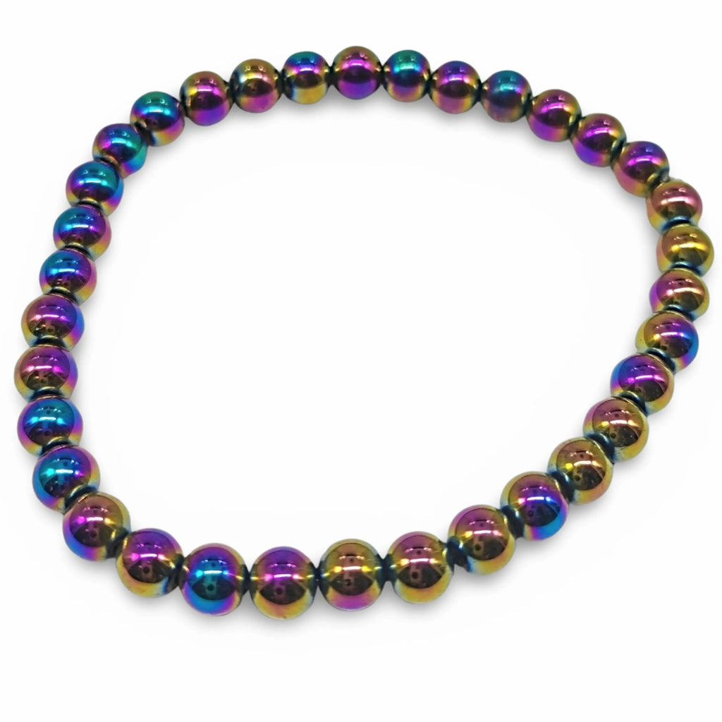 Bracelet -Rainbow Hematite -6mm