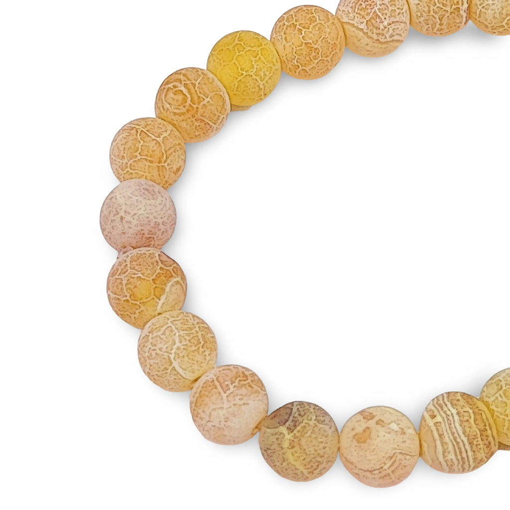 Bracelet -Yellow Agate -Frosted -8mm