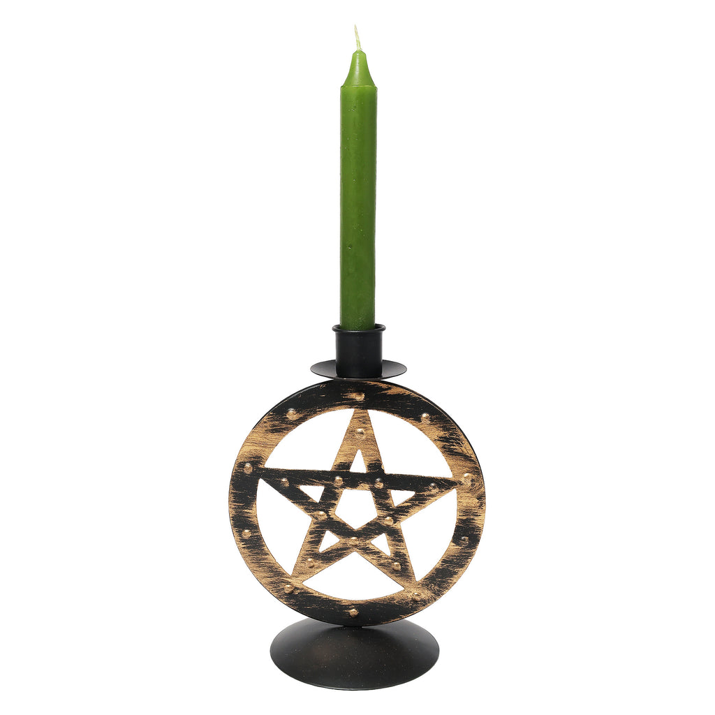 Candle Holder - Metal - Pentacle