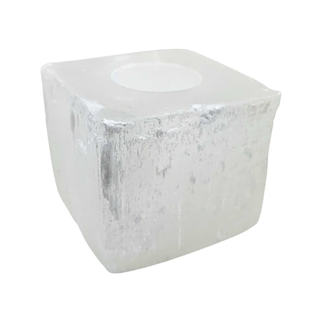 Candle Holder -Selenite Cube