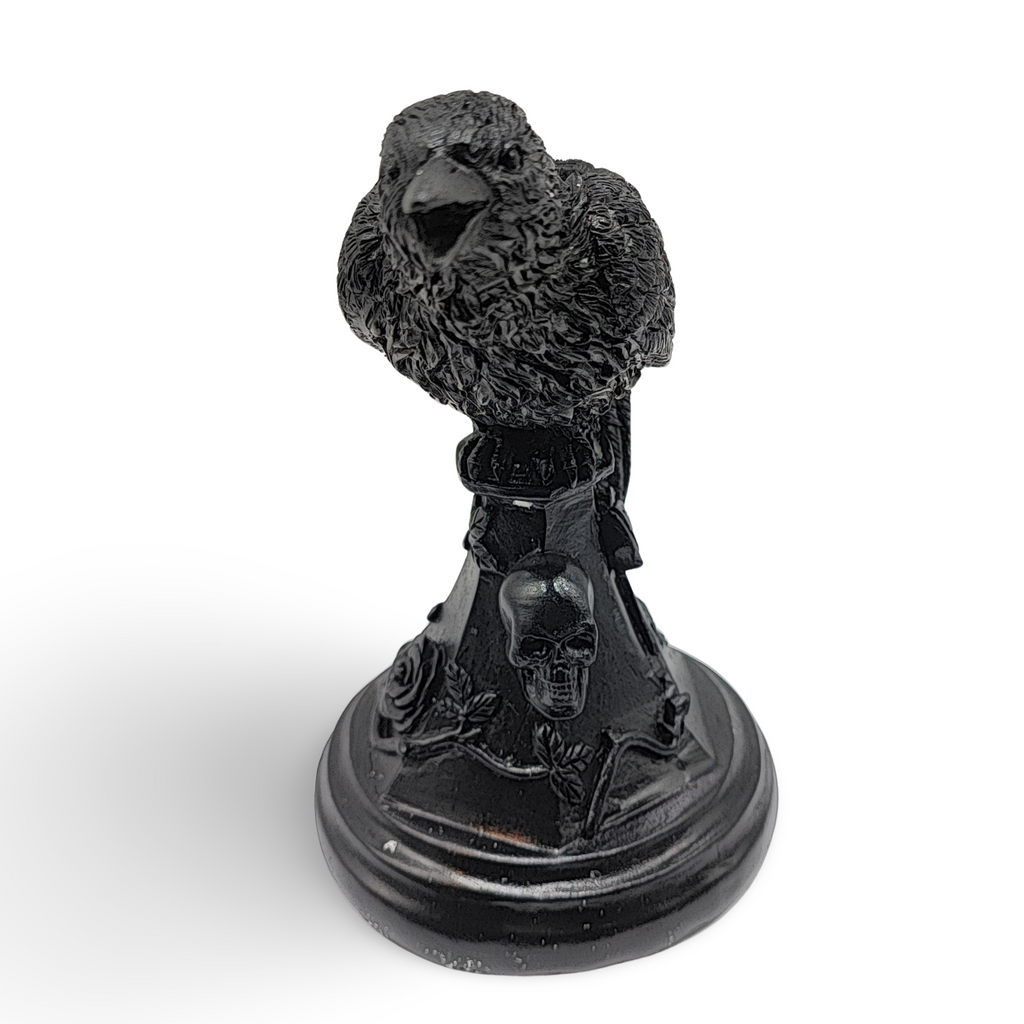 Candle Holder -Resin -Crow & Skull