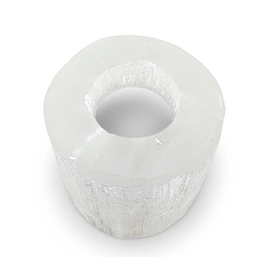 Candle Holder -Selenite Rounded
