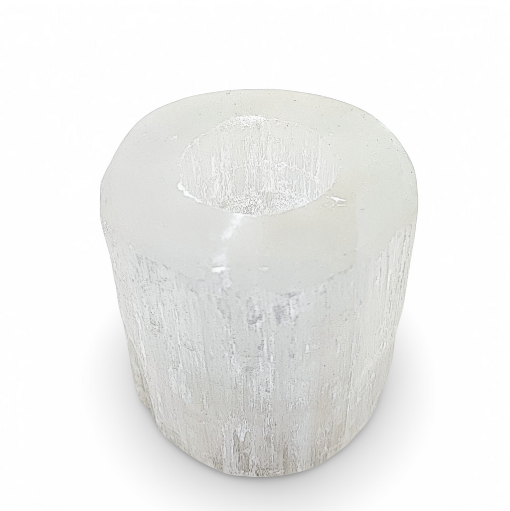 Candle Holder -Selenite Rounded