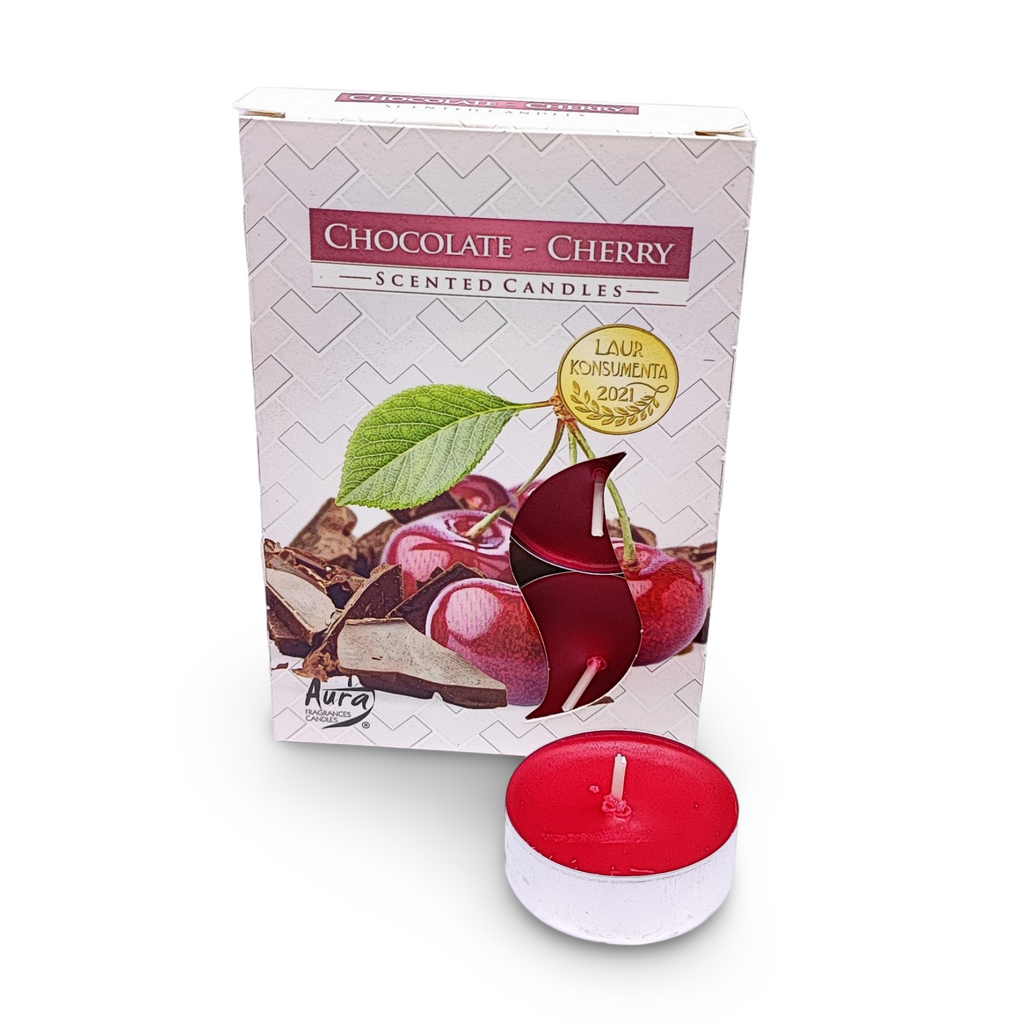 Candle -Scented Tealights -Set of 6 -Chocolate Cherry