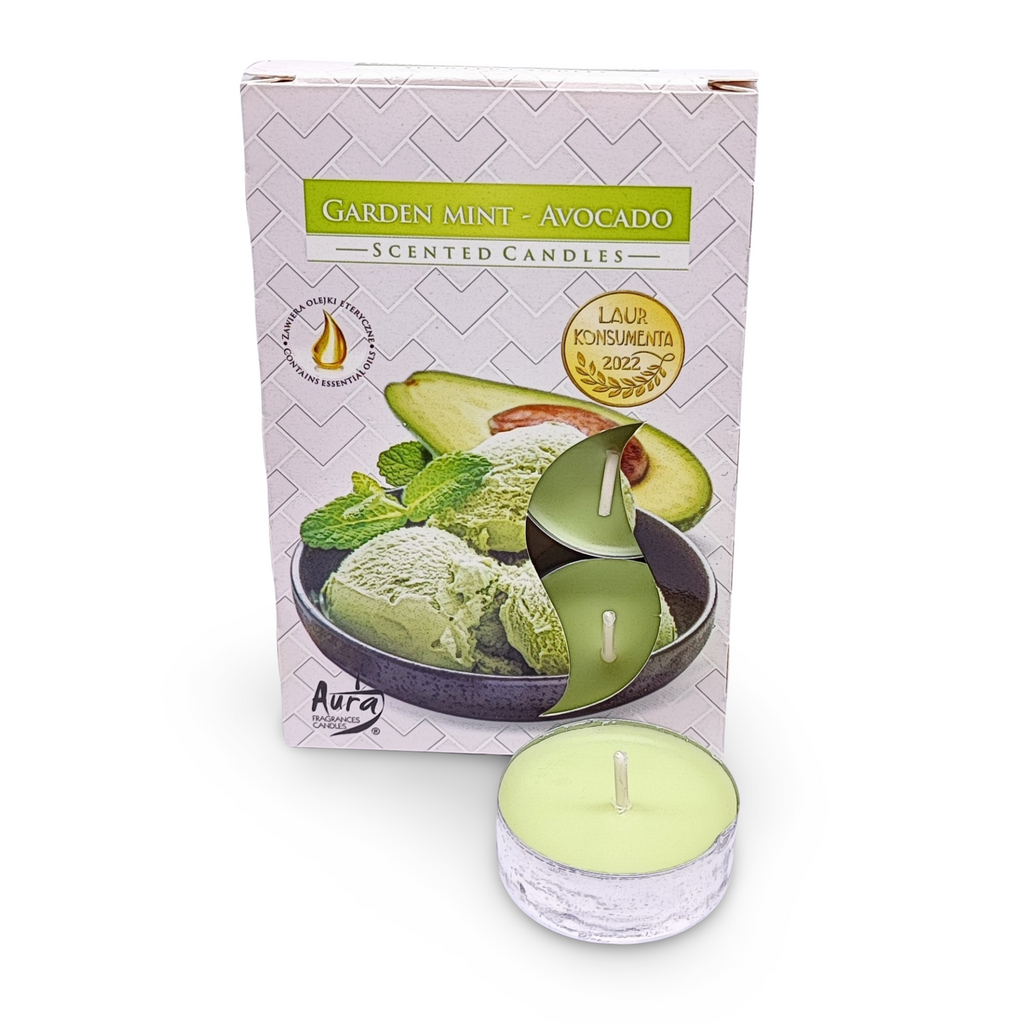 Candle -Scented Tealights -Set of 6 -Garden Mint & Avocado