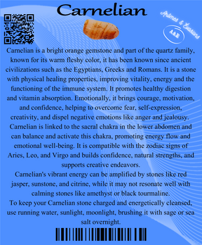 Descriptive Cards - Precious Stones & Crystals - Carnelian