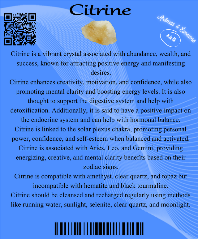 Descriptive Cards - Precious Stones & Crystals - Citrine