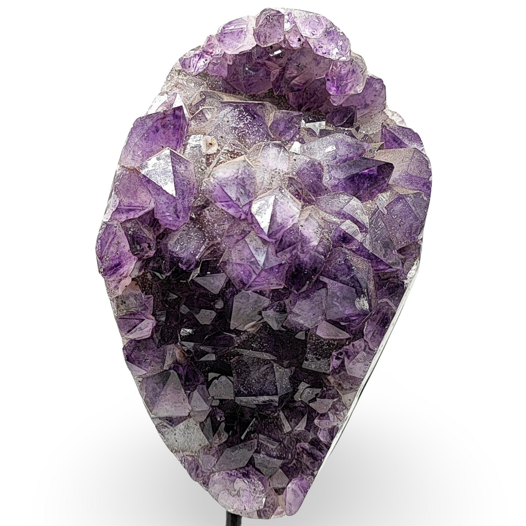 Cluster -Druzy With Metal Stand -Amethyst -3839g - Arômes et Évasions