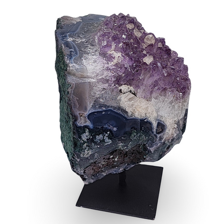 Cluster -Druzy on Metal Stand -Amethyst -1521g