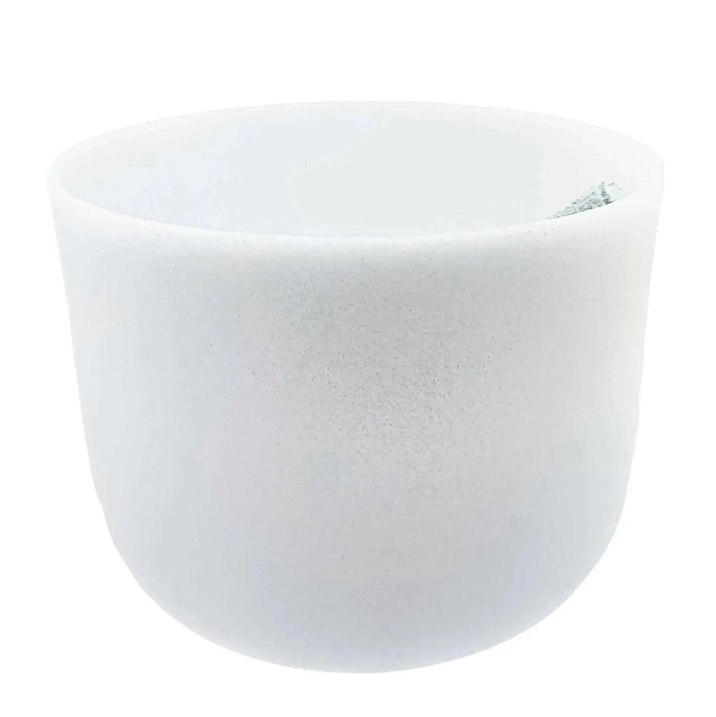Crystal Singing Bowl -Frosted White -9" -A#4 Note 440Hz Arômes & Évasions.