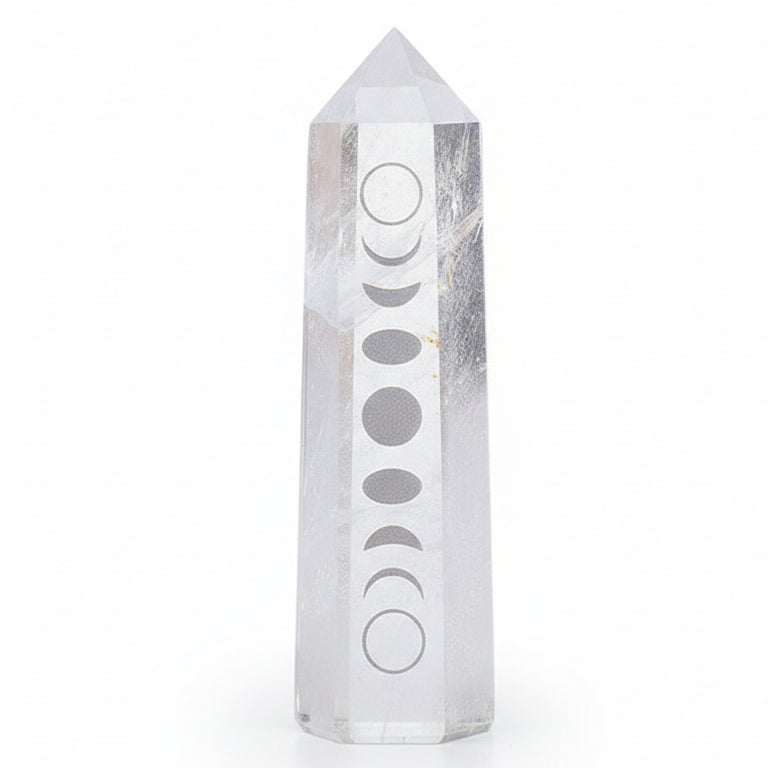 Obelisk - Crystal Quartz - Moon Phase