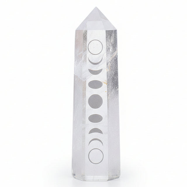 Obelisk - Crystal Quartz - Moon Phase