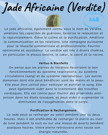 Descriptive Cards - Precious Stones & Crystals - African Jade (Verdite)