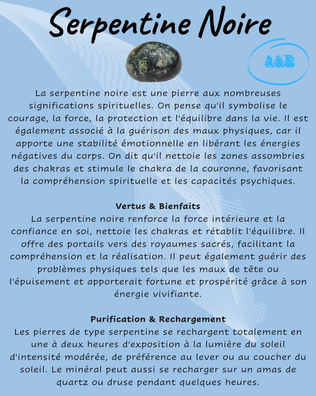 Descriptive Cards -Precious Stones & Crystals -Black Serpentine