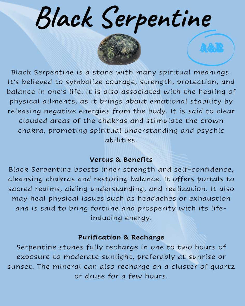 Descriptive Cards -Precious Stones & Crystals -Black Serpentine