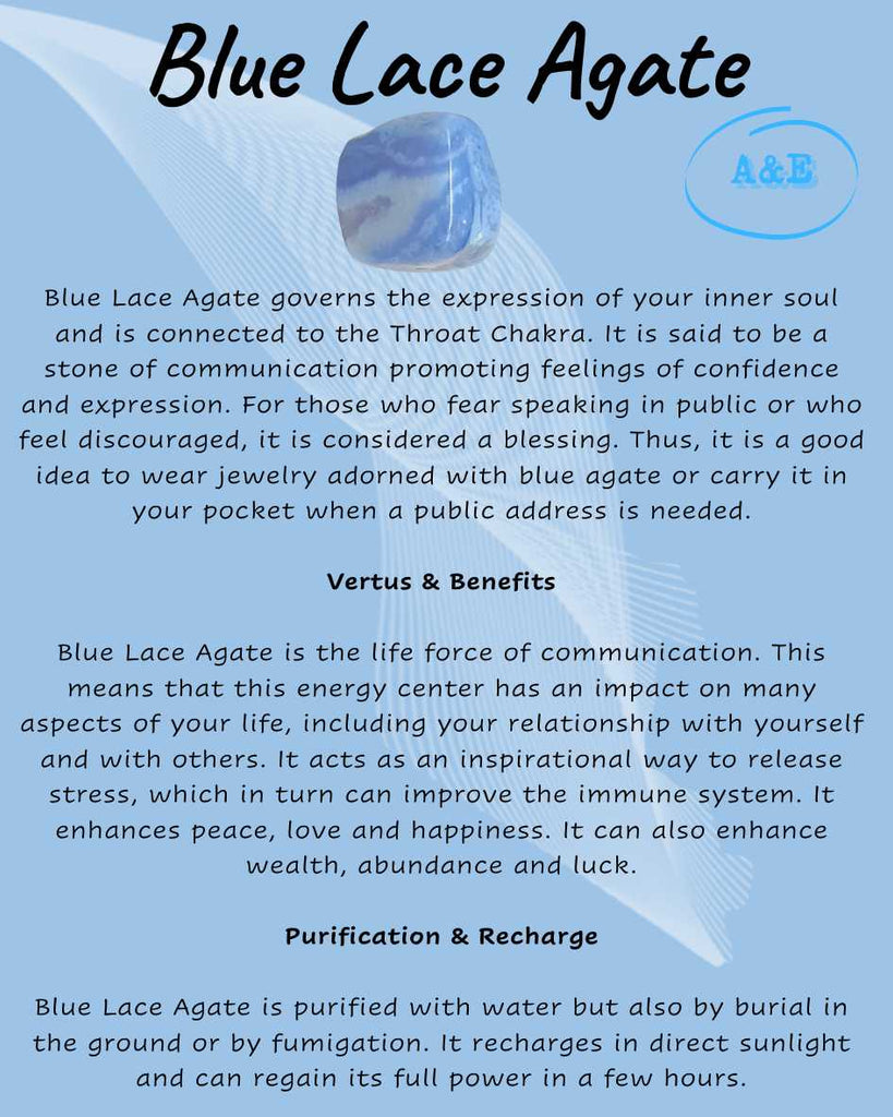 Descriptive Cards -Precious Stones & Crystals -Blue Lace Agate