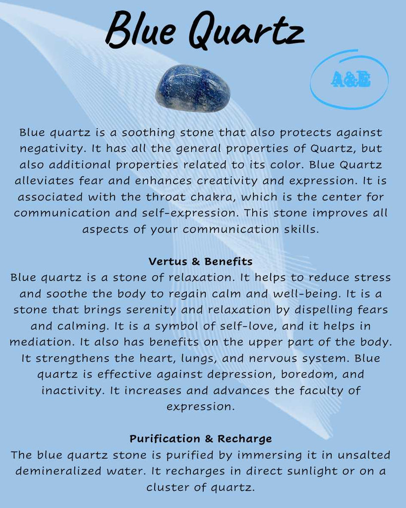 Descriptive Cards -Precious Stones & Crystals -Blue Quartz -Descriptive Cards -Aromes Evasions 
