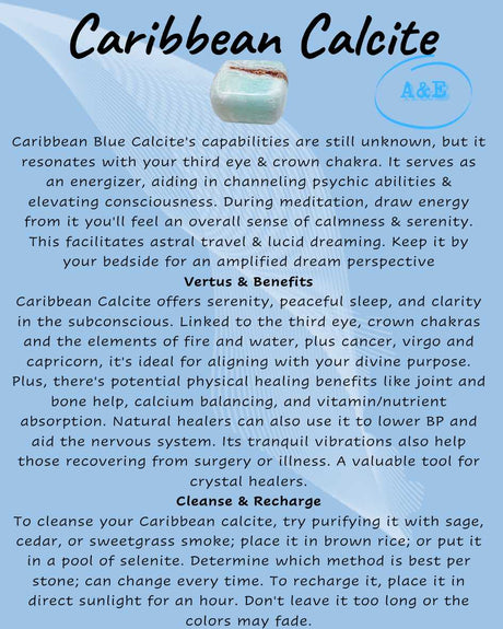 Descriptive Cards -Precious Stones & Crystals -Caribbean Calcite